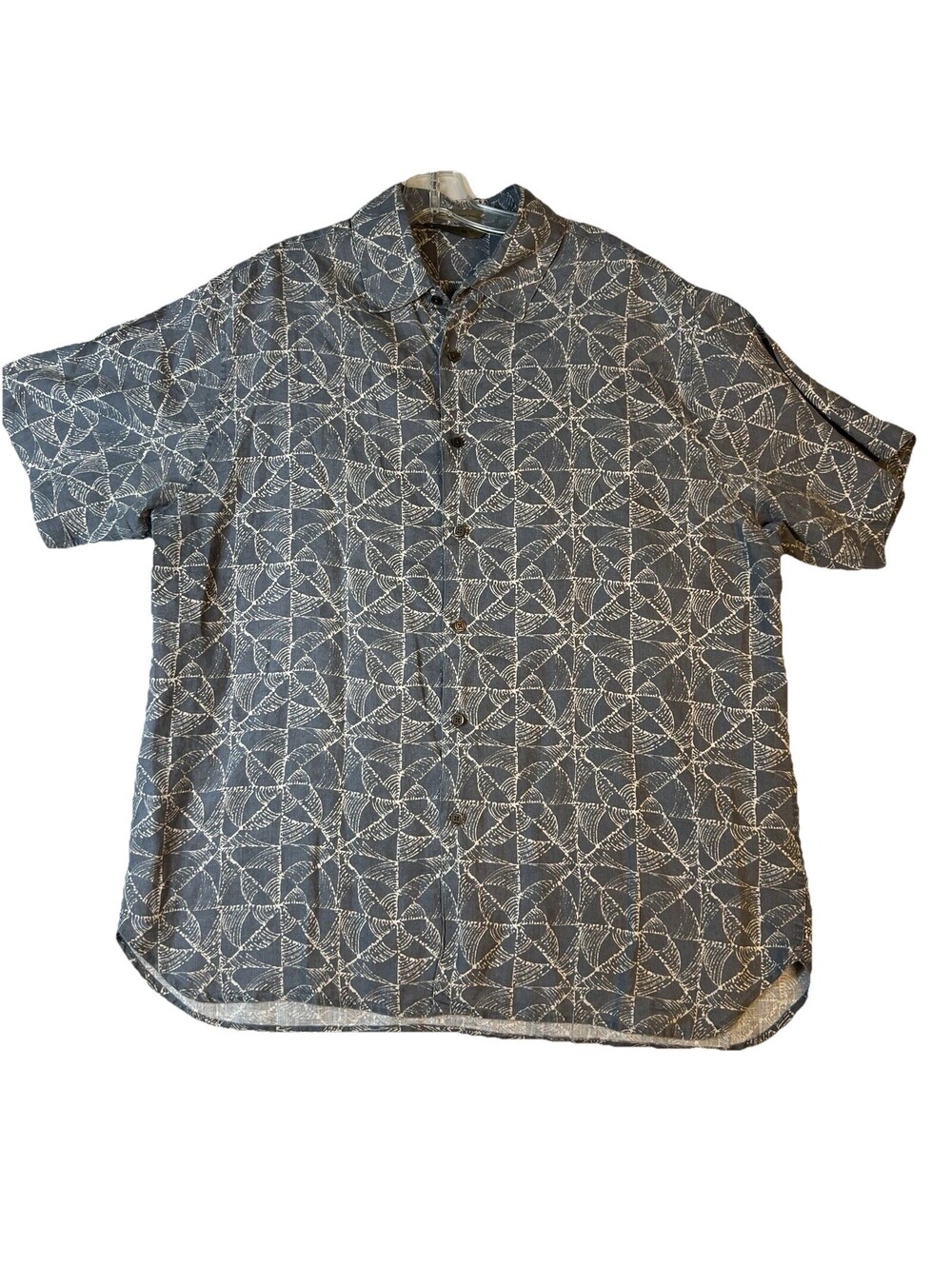 Axist Men’s XL 100% Linen Blue Button Down Shirt Casual Beach Summer